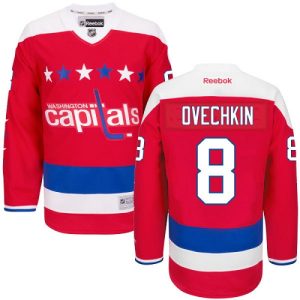 Washington Capitals Pelipaita Alex Ovechkin #8 Authentic Punainen Reebok Kolmas